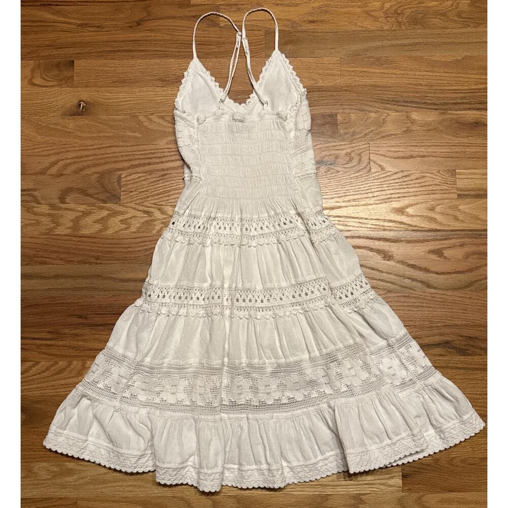 Scully Women's Cantina Spaghetti Strap Short Dress White Lace Boho Western SMALL - Picture 2 of 12